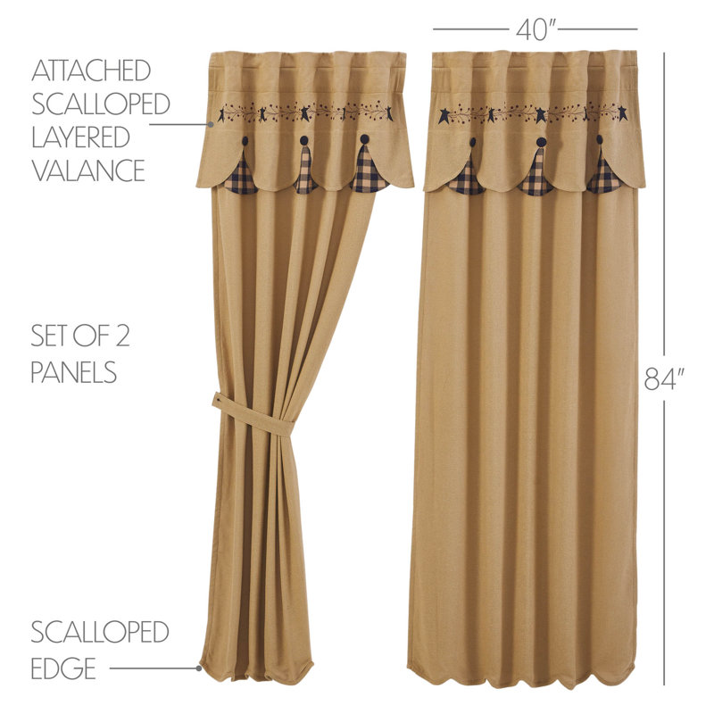 Cairra Cotton Blend Room Darkening Curtain Pair, 40" W x 84" L
