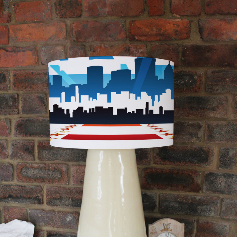 Cotton Drum Lamp Shade ( Uno ), 22cm H x 25cm W x 25cm D
