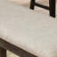 -Colored Solid Wood Bench With Enticing Warm Gray Fabric Seat For Dining Delicate Upholstery