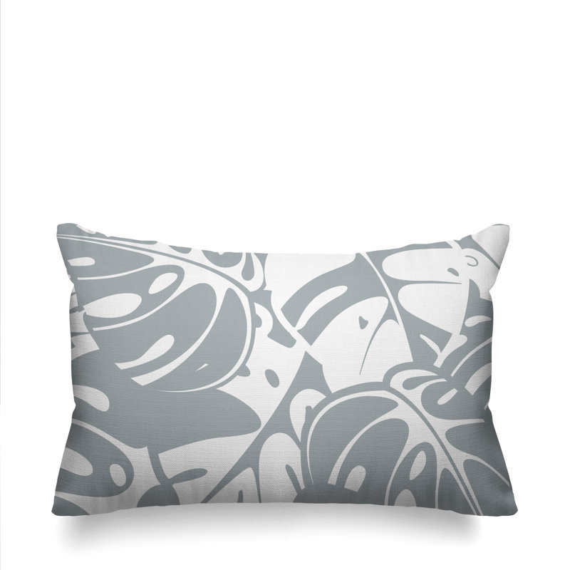  Housse et insert de coussin pour l'extérieur Tropical Leafs, Gris