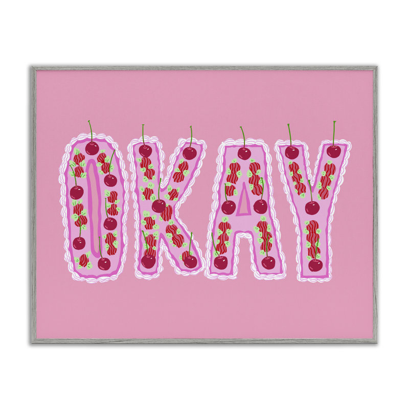 Giclée encadrée par Okay Pastel Cherry, par Ziwei Li, 11 x 14, Farmhouse Gray Giclee Framed