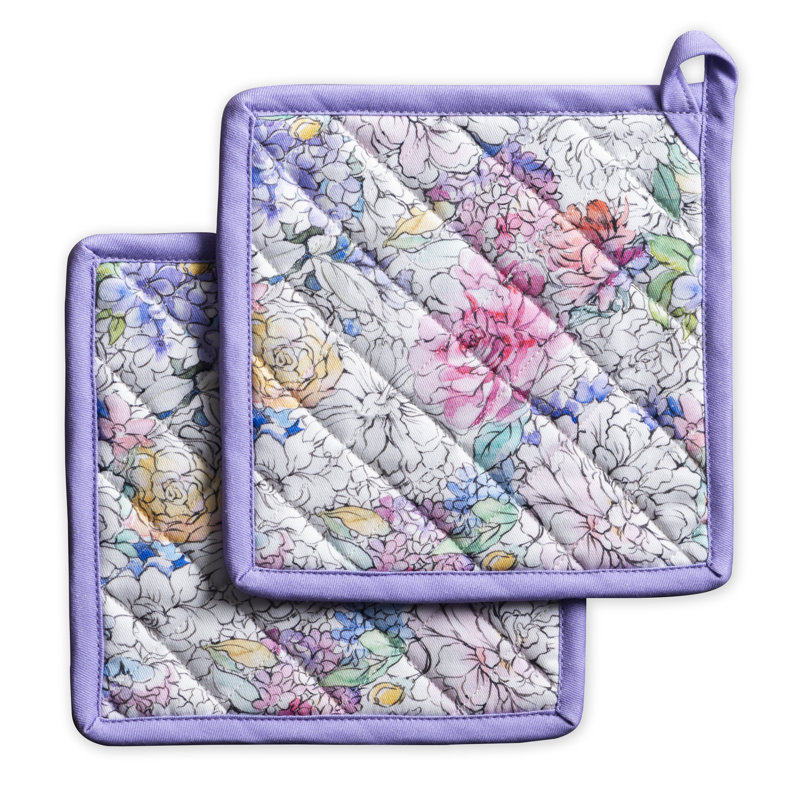 Ensemble de poignées 100% coton Maison d'Hermine Floral Love - 8 po x 8 po