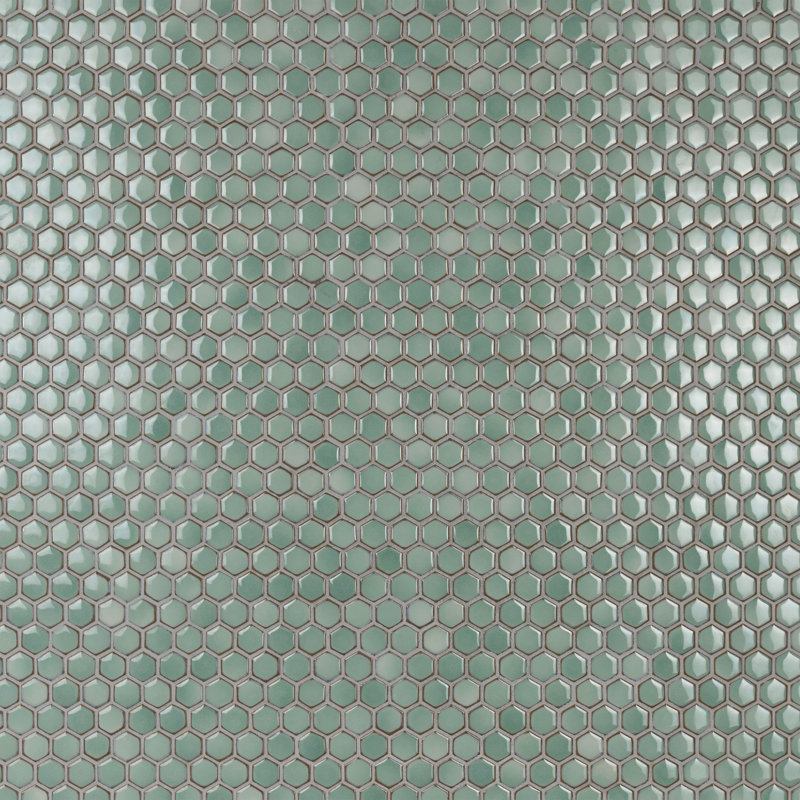 Carreau de mosaïque en porcelaine Merola, Vert menthe