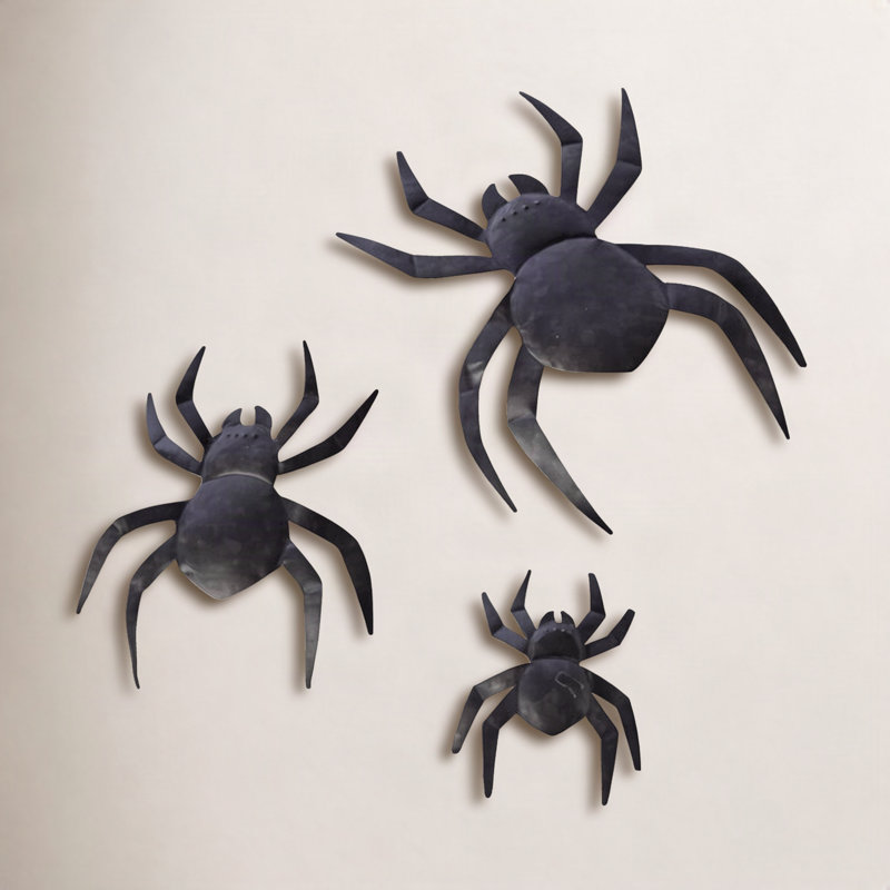 Widow Spider Wall Decor - Set of 3 10"x 7"x 1"