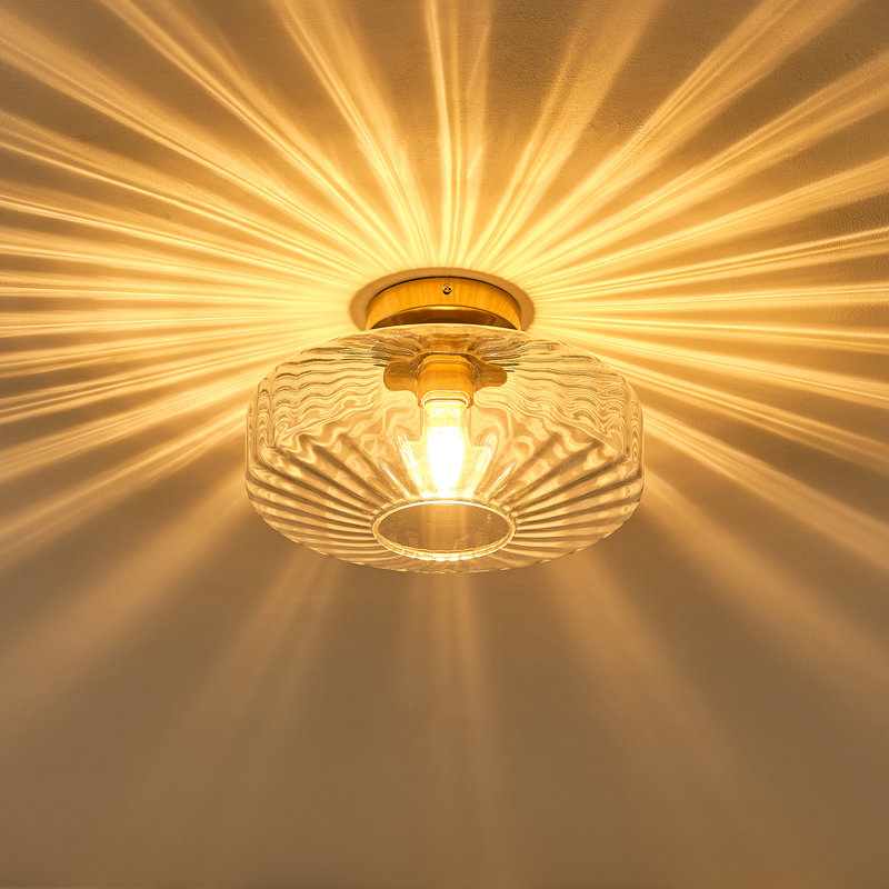 Plafonnier encastré en verre 1 lumière Virgie, Clair