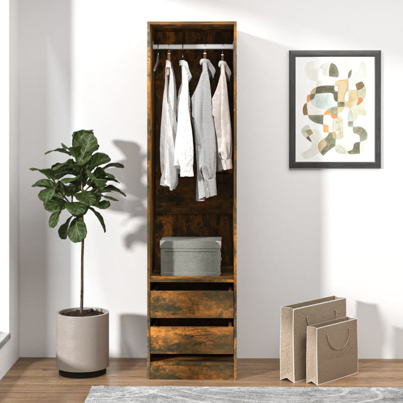 Edela Manufactured Wood Wardrobe, Smoked Oak