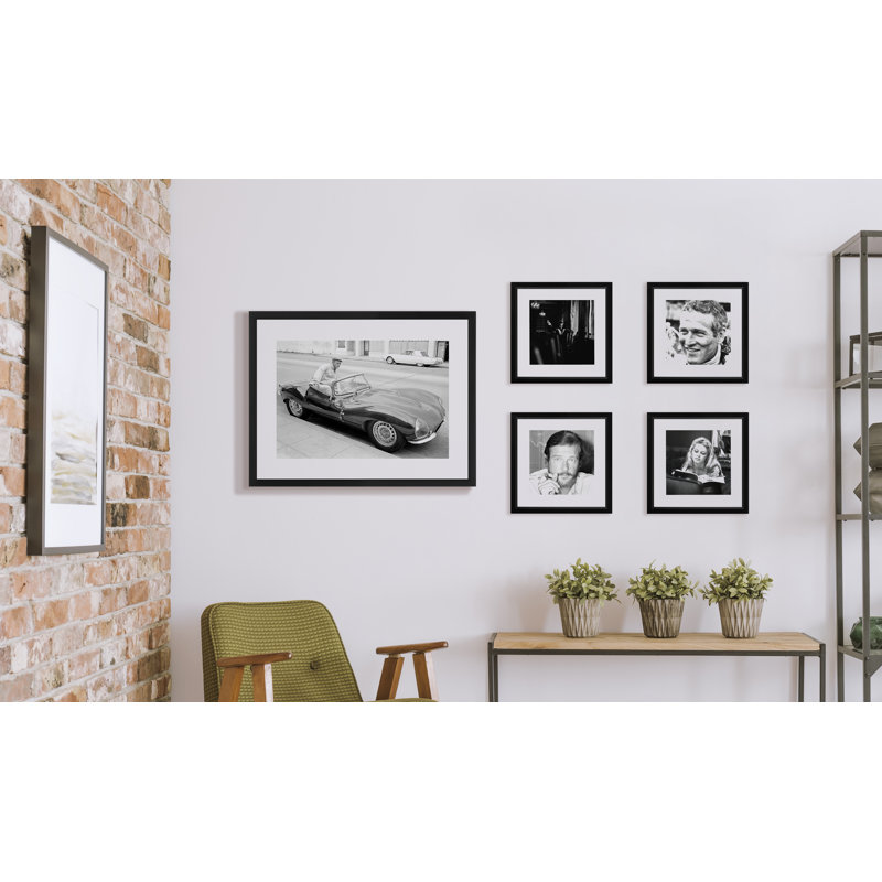 Steve Mcqueen Smoking In His Car. - Print on Wood