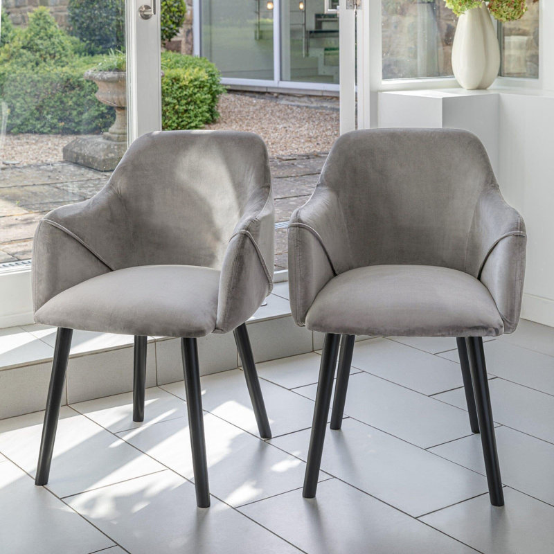 Aggarwal 48cm H Upholstered Armchair, Grey, Black Oak