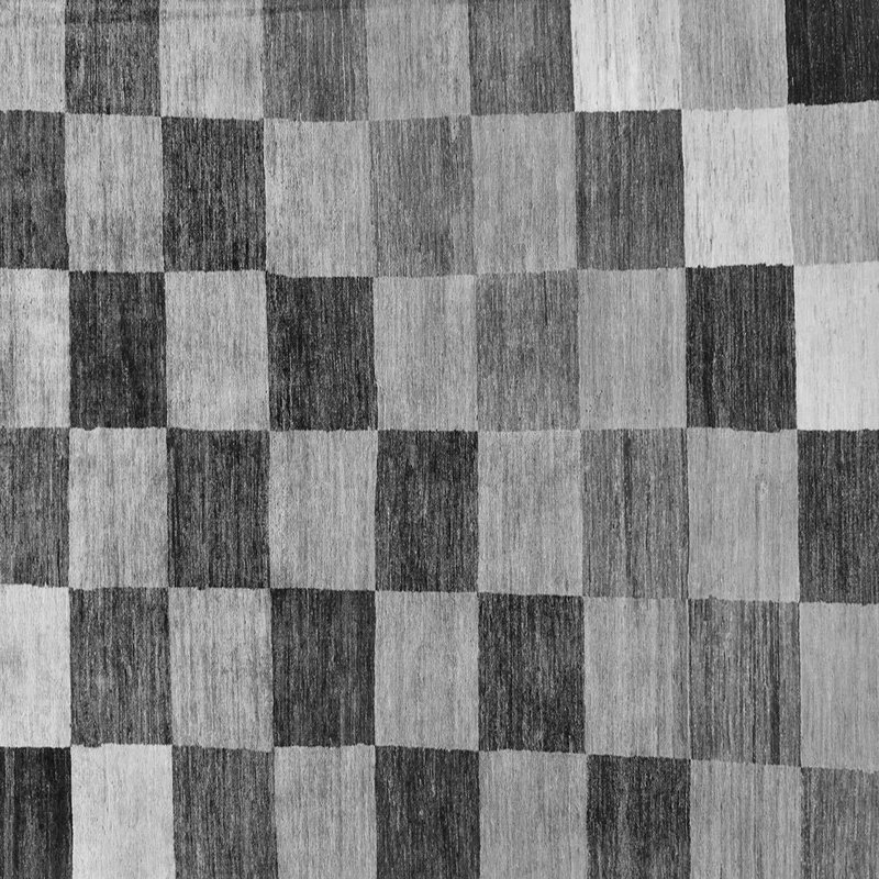Performance Checkered Indoor Rug, Square 4'