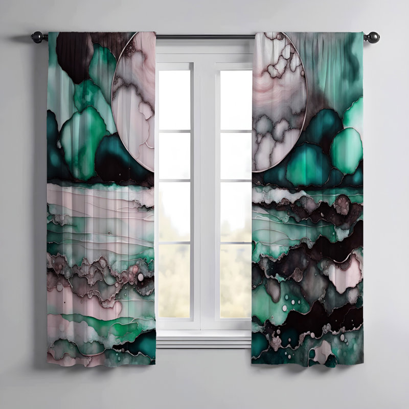 Paire de rideaux semi-transparents en polyester Grenda, L 20 po x L 82 po