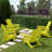 Eight in a Set Adirondack Chair with Cup Holder All-Weather Reclining Chair for Patio Deck Backyard and Poolside-114222250