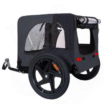 Heavy-Duty Collapsible Pet Bike Trailer with 16-Inch All-Terrain Wheels & Universal Hitch  -  Foldable Dog/Cargo Carrier Cart for Bicycles