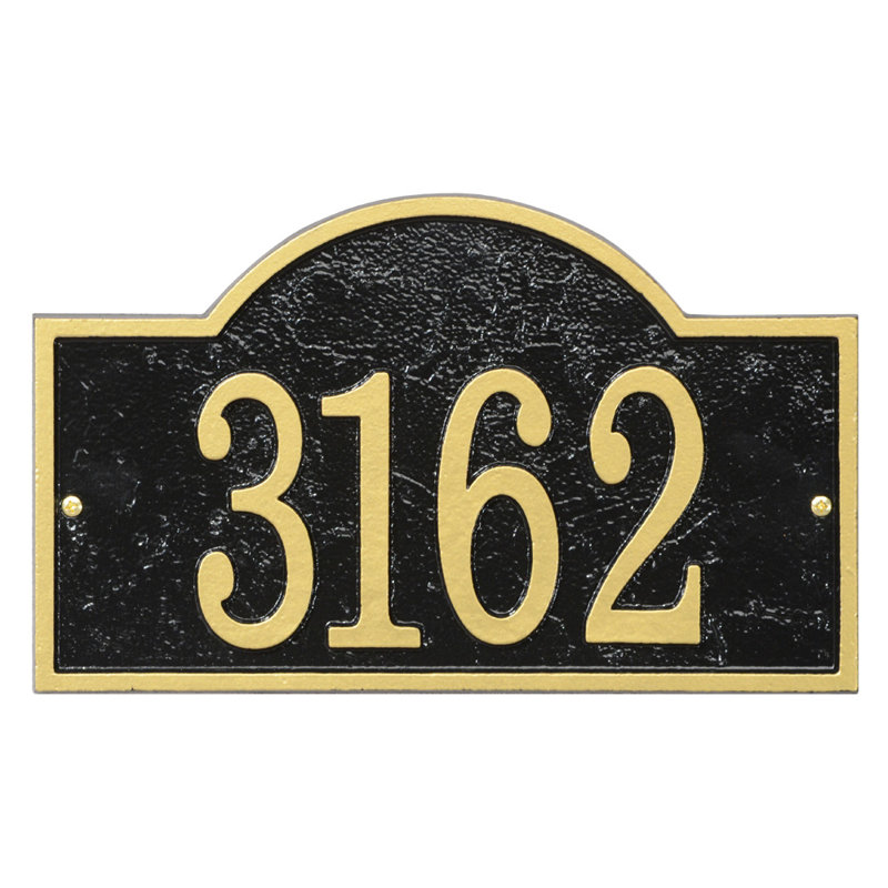 Fast and Easy 1-Line Wall Address Plaque, Black/Gold, Yes