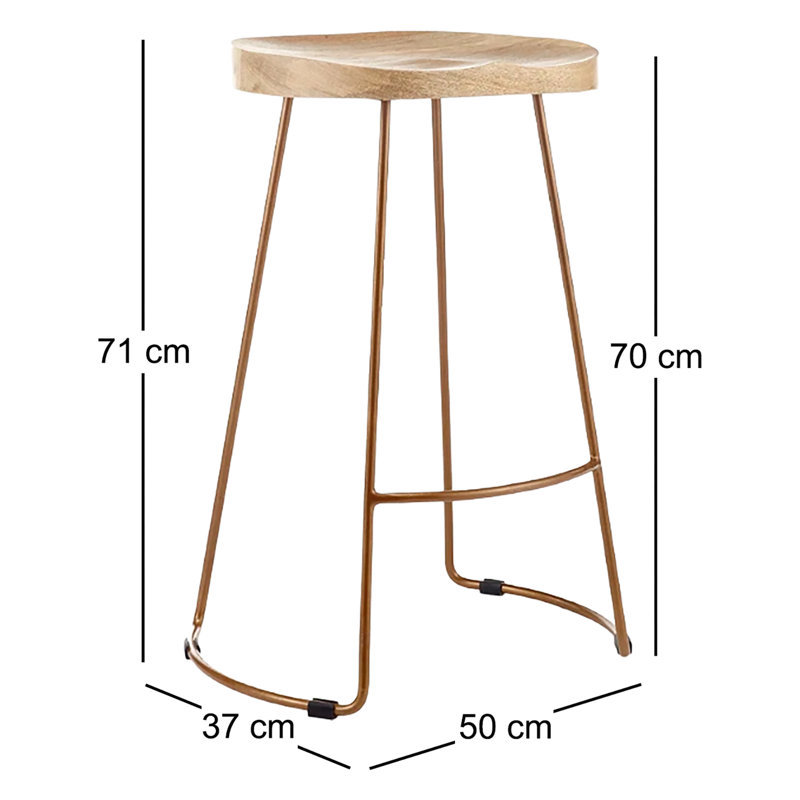Atalaya Counter Stool with Metal Frame, Brass