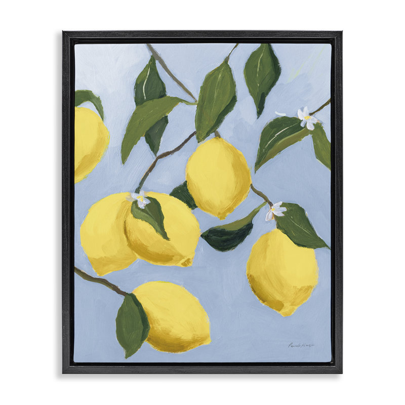 «Winding Lemon Tree», art mural encadré par Pamela Munger, Cadre flottant noir de jais, H 21 po x l 17 po