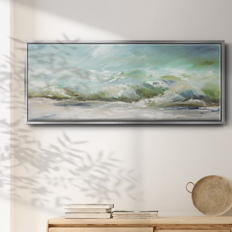 The Wave V1- Framed Canvas, 24" H x 60" W