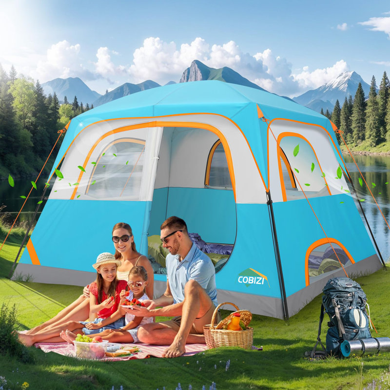 COBIZI Tents for Camping 4/6 Person Camping Tent with Rainfly and Screen, Blue