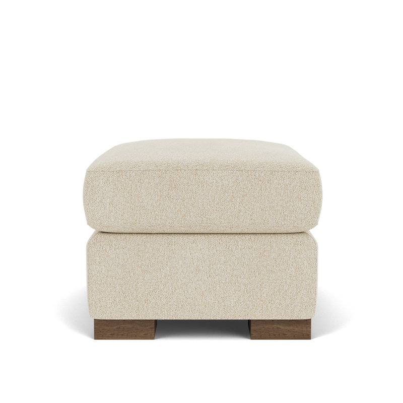 Upholstered Ottoman, Beige 100% Polyester