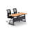 Lueseal Rectangle 2 Person Flip Top 72'' L Modular Training Table and Chair Set with Casters and Modesty Panel and Cable Management