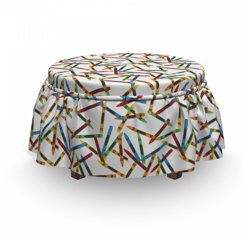 Housse pour repose-pieds dessins peints