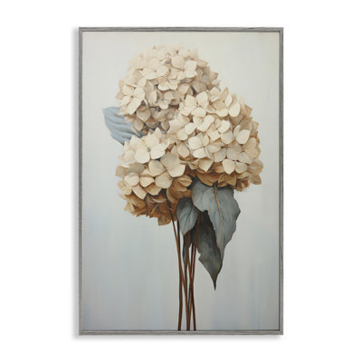 «Vintage Hydrangea Florets», art de la giclée encadrée par Petals Prints Design bg-306