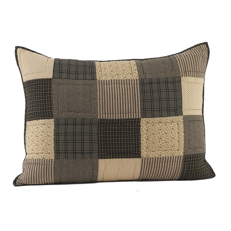 Kettle Grove Black and Beige Cotton Patchwork Sham