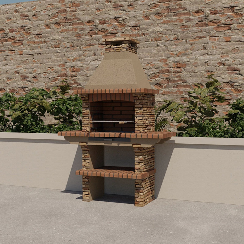Mediterrani Masonry BBQ - Charcoal, Beige