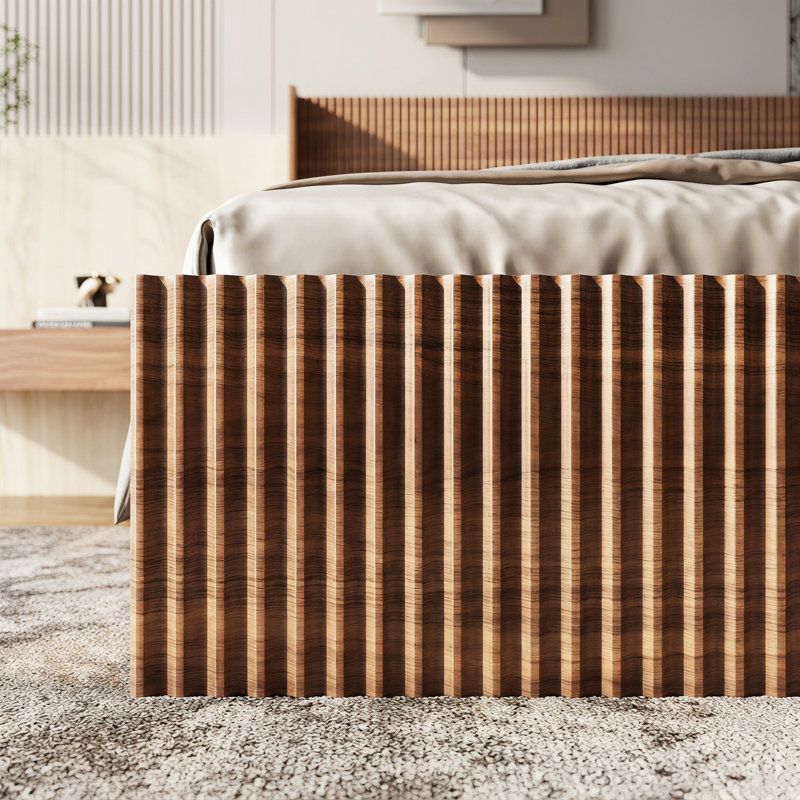 Structure de lit avec rangement Granborough, Queen, Bois naturel