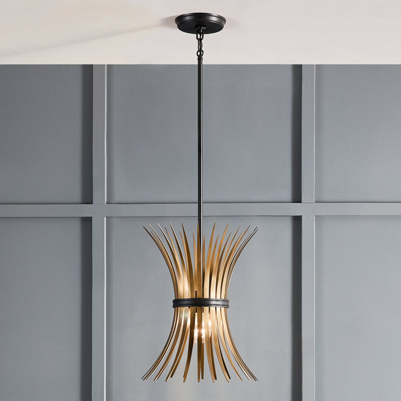 1 - Light Natural Brass Unique/Statement Pendant, Natural Brass