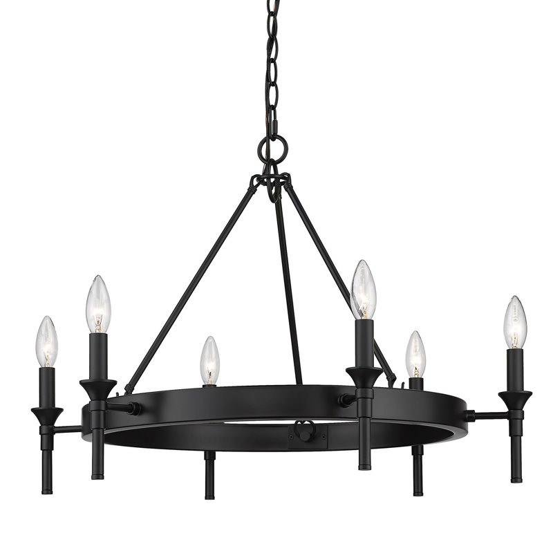 Liskeard 6 - Light Dimmable Empire Chandelier, No Shade