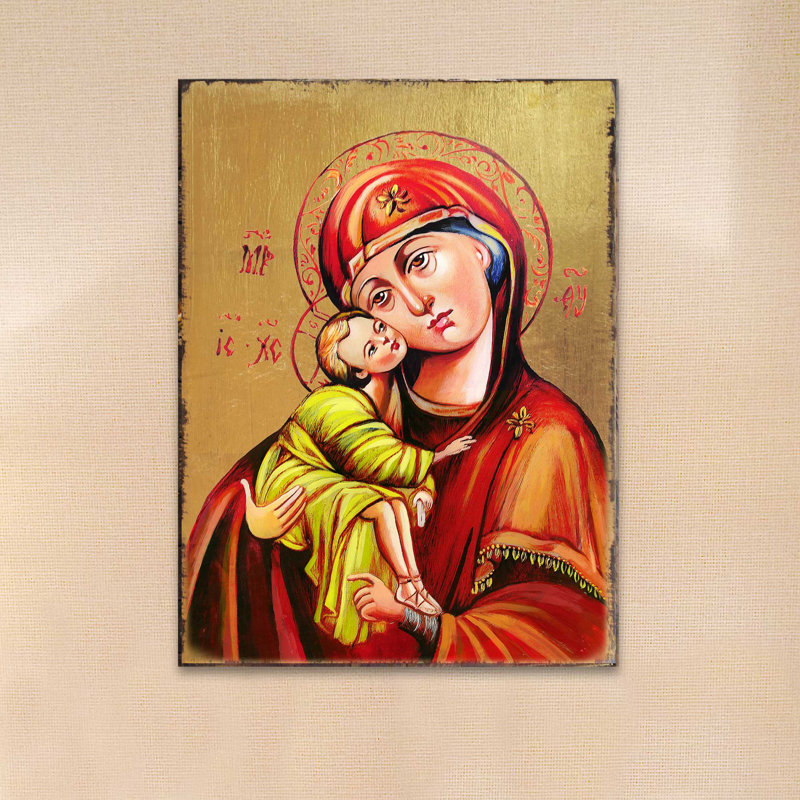 « inspired icon vladimir virgin », peinture mary, H 8 po x l 6 po x P 1,5 po