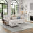 91" Multi-Functional Chenille Corner Sectional - With Side Bookcase And USB Charging Port-114248655