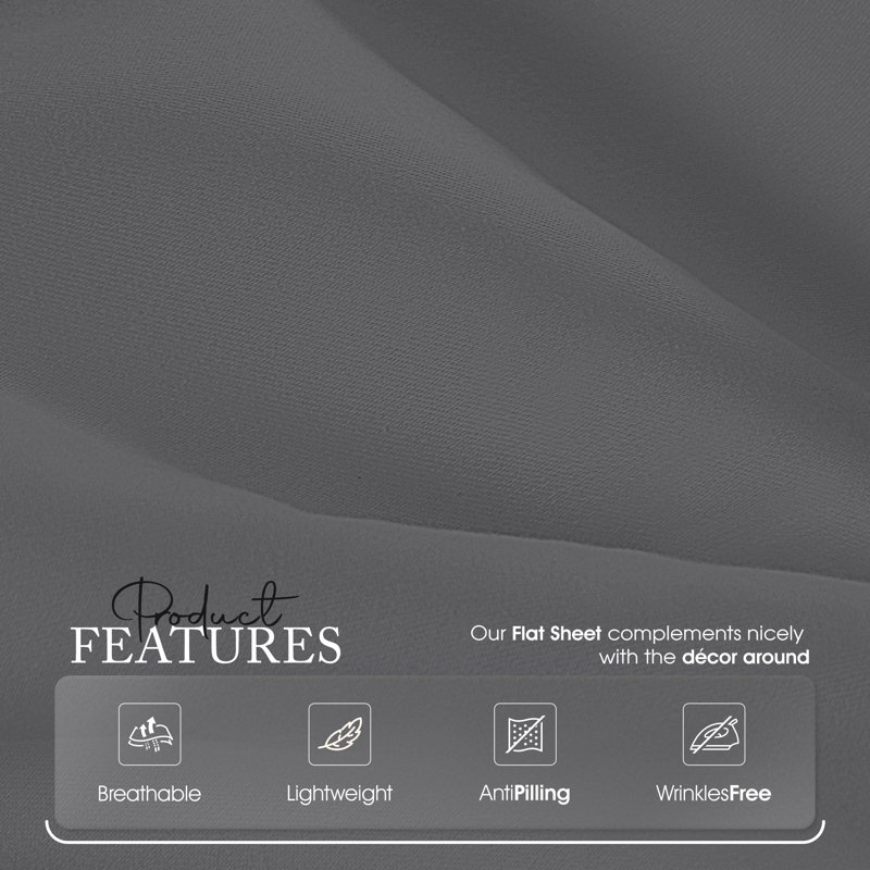 Flat Sheet, Super King, Grey