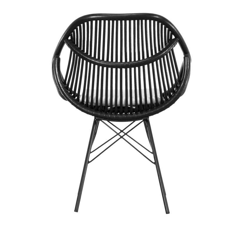 Stockholm Upholstered Arm Chair, Black