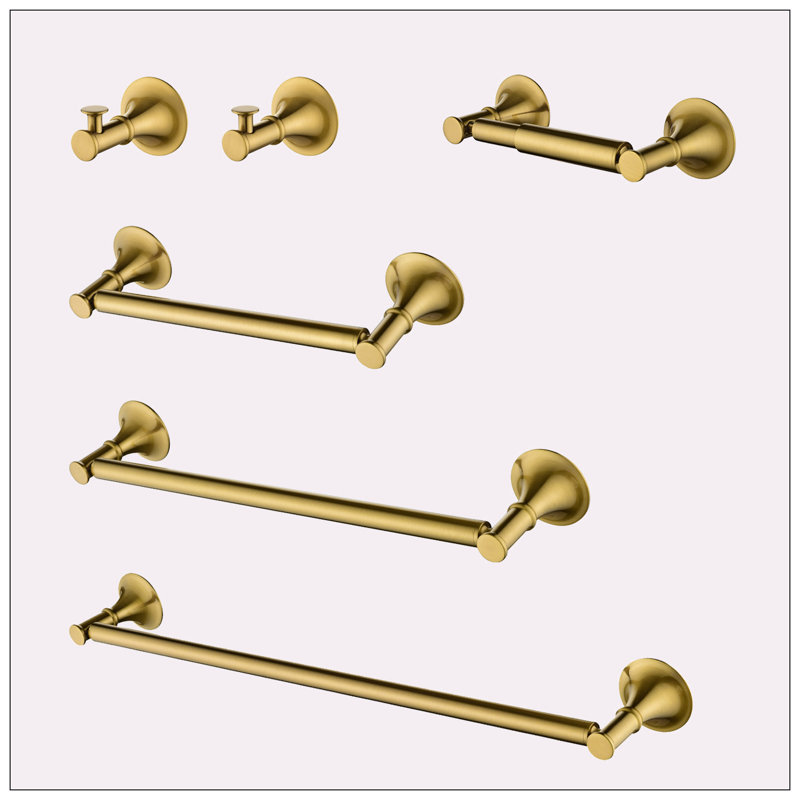 Bathroom Hardware Set, Brushed Gold