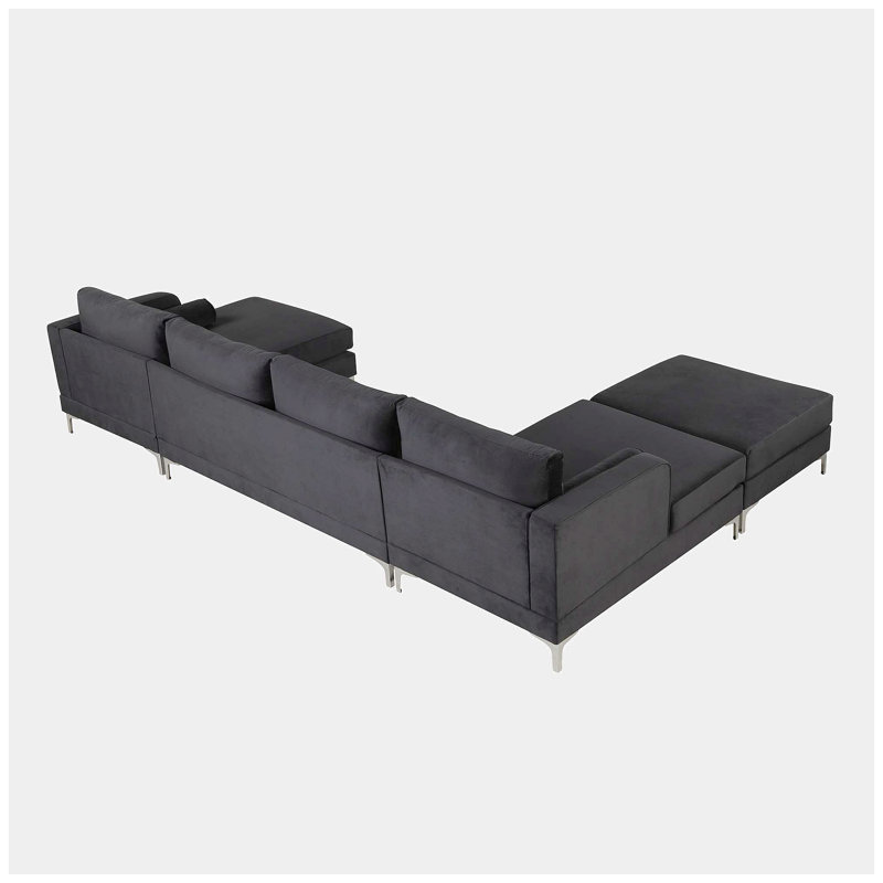 Canapé modulaire Syrine, Velours noir