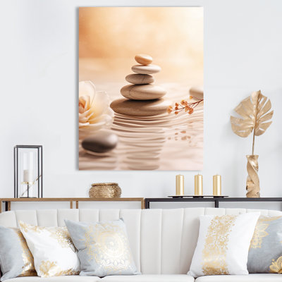 Spa Serenity Zen Stones délicat équilibre Cairn - pierre spirituelle grand art mural