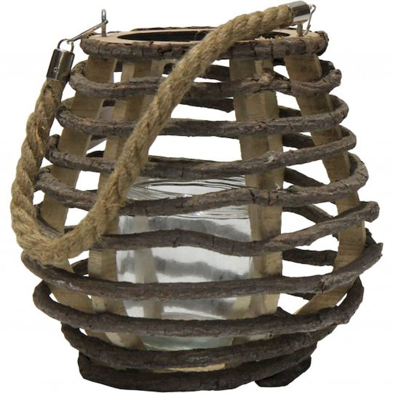 8.67'' H Wood Tabletop Lantern
