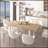 Extendable Dining Room Table for 6-10, Modern Farmhouse Wooden Kitchen Expanding Table with Silent Guide Rails and Durable Engineered Wood-1356763740