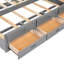  Lit plateforme double avec lit gigogne, systèmes de tiroirs, chargeurs et rangement pour tête de lit, espace-1094874426