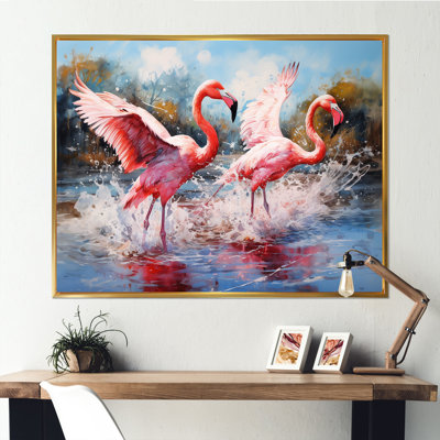 " Wild Pink Flamingo In Lake I "