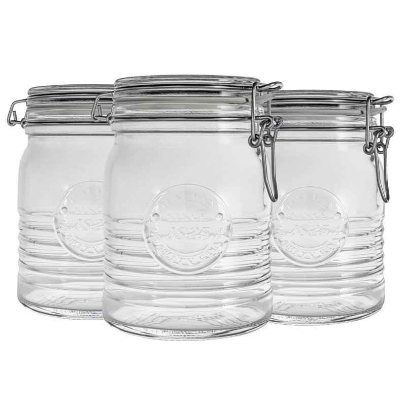 Officina 1825 Glass Storage Jars, 13.6cm H x 10.8cm W x 10.8cm D