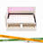 Upholstered Twin Size Platform Bed With USB Ports And LED Belt, With 2 Drawers-765318341