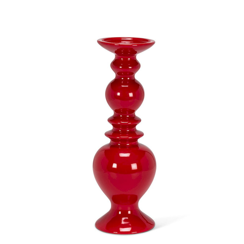 Bougeoir de table en céramique, Blanc, H 14 po x l 6 po x P 6 po