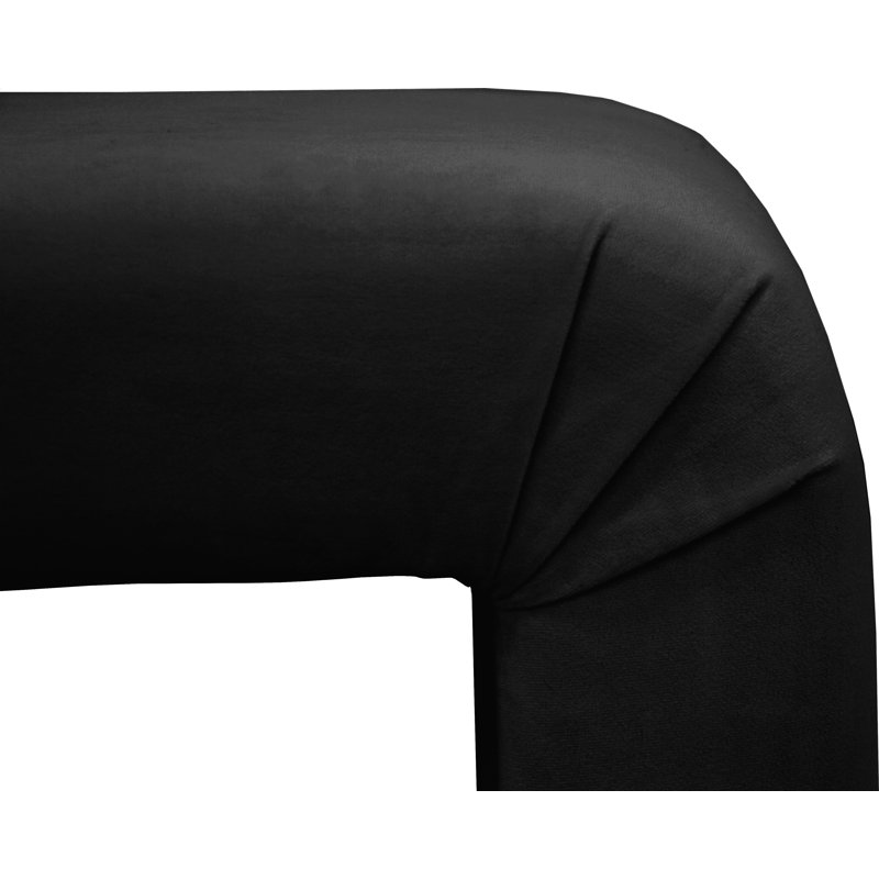 Edenborn Velvet Upholstered Bench, Black Velvet