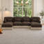 Canapé ergonomique en forme de U de 131 po avec repose-pieds en chenille et design léopard ergonomique, assemblage facile-126553607