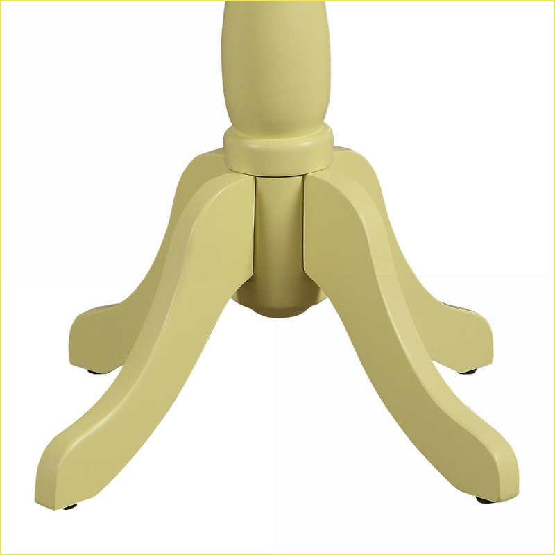 Table basse transitionnelle jaune clair avec piédestal rond 4 pieds solides - parfaits pour les lampes et amp; Lit