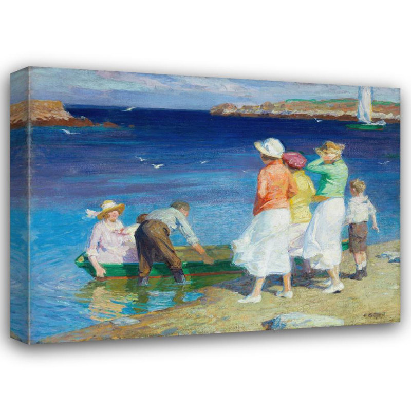 «A Sailing Party» par Edward Henry Potthast - Art mural sur toile tendue avec châssis, H 18 po x l 14 po