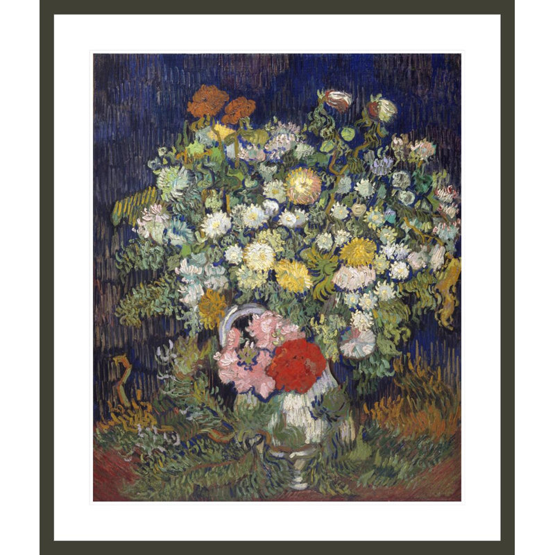 «Bouquet of Flowers in a Vase» par Vincent van Gogh, impression giclée encadrée, H 39,14 po x l 33,5 po