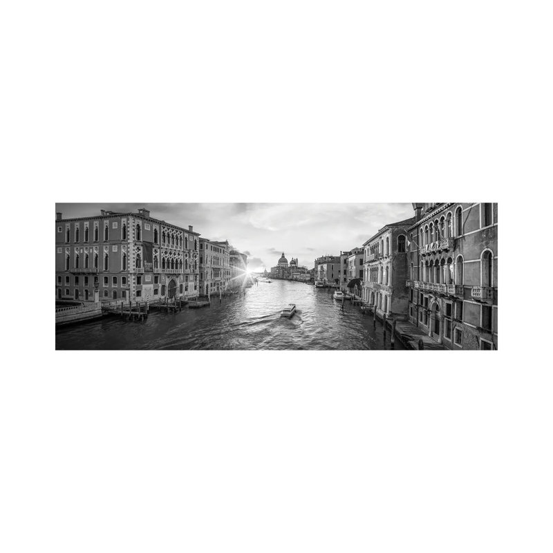 Panoramic View Of The Grand Canal At Sunrise, Venice, Italy by Jan Becke - Wrapped Canvas Panoramic Print